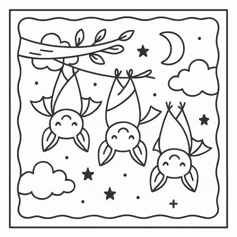 Cores de Magia: Morcegos Amigáveis no Halloween