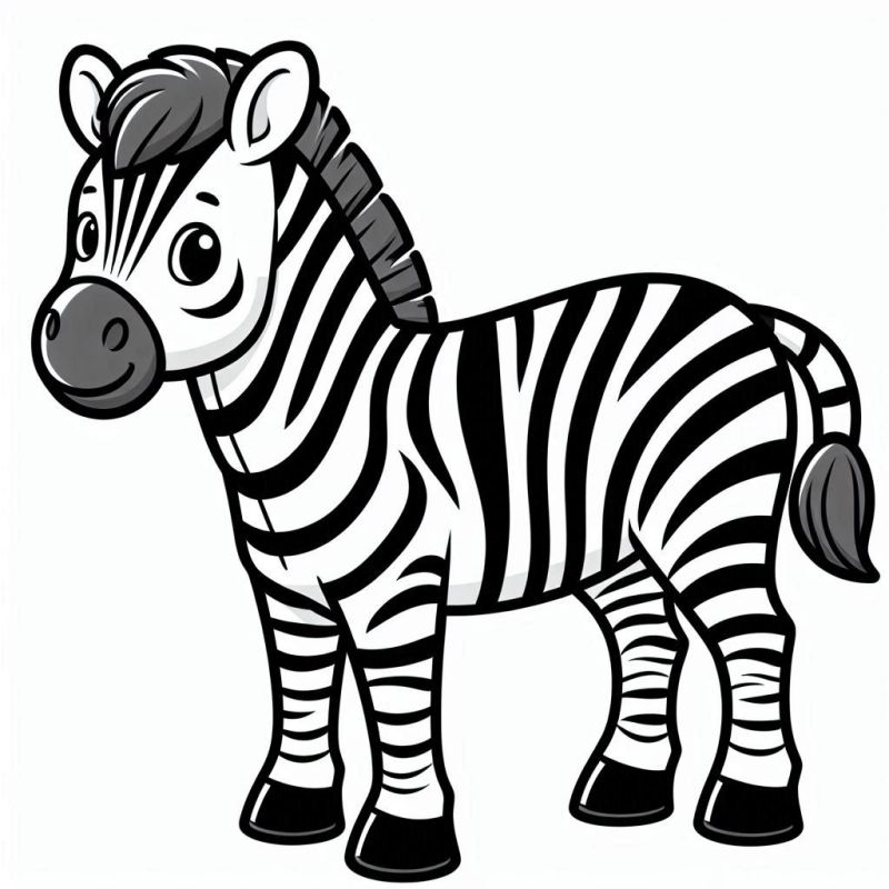 Desenho de Zebra Estilizada para Colorir