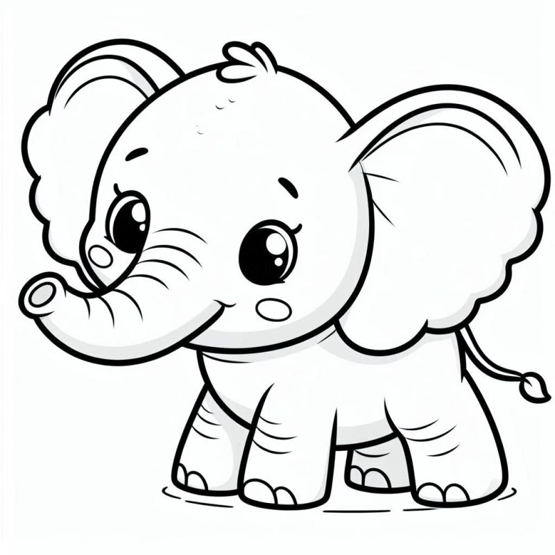 Desenho de Elefante Bebê para Colorir - Divertido e Educativo