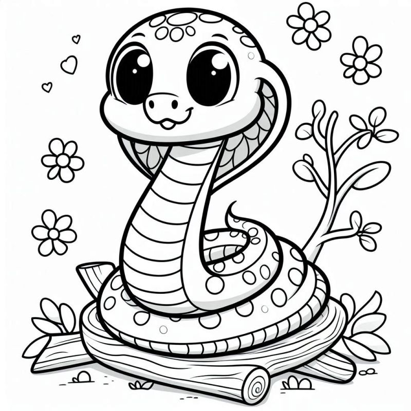 Desenho de Cobra para Colorir: Uma Aventura Detalhada e Divertida