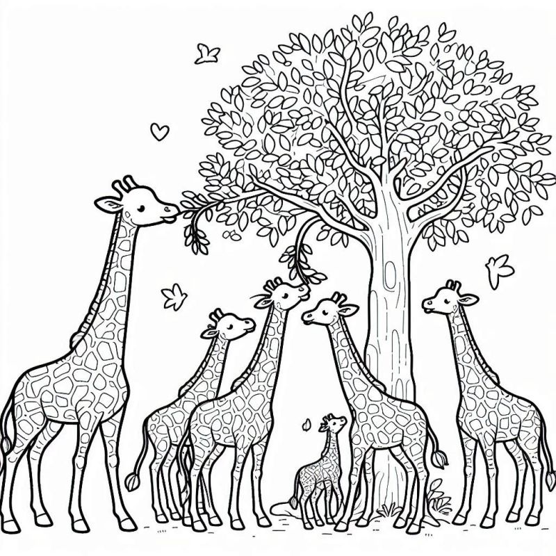 Desenho de Girafas para Colorir