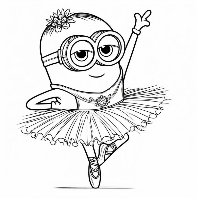 Divirta-se Colorindo o Minion Bailarina