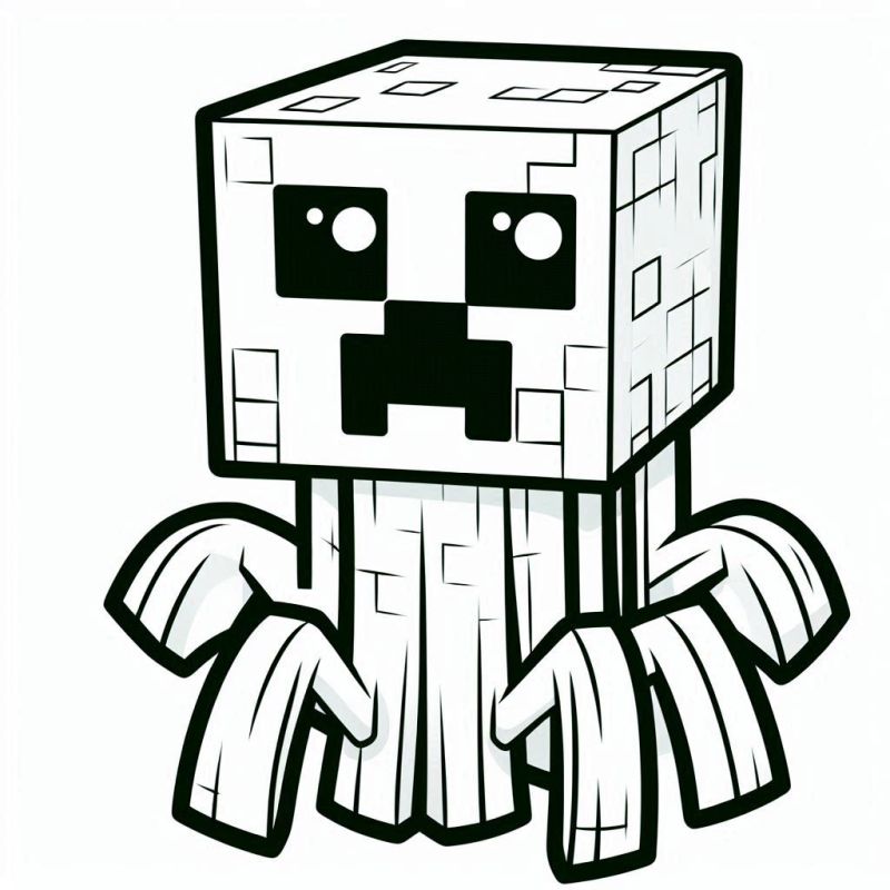 Desenho para Colorir do Ghast de Minecraft: Uma Aventura Criativa