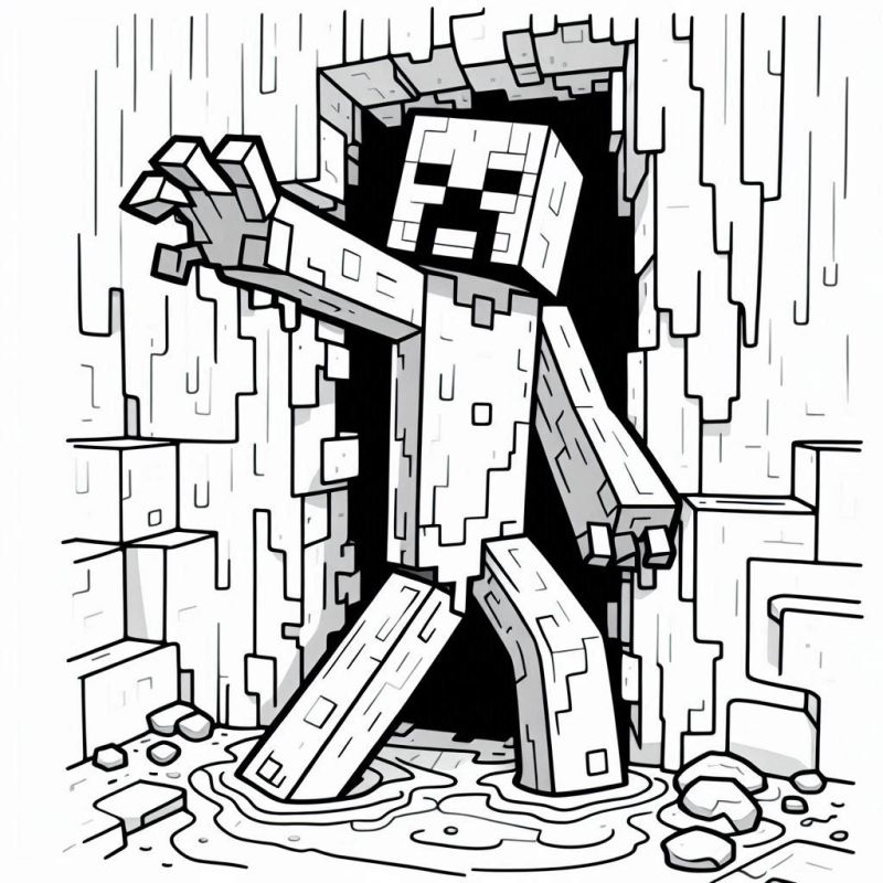 Creeper Emergente: Desenho para Colorir