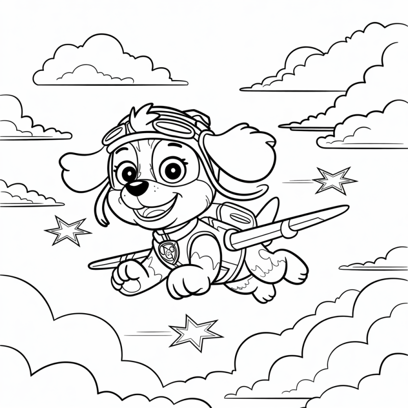 Skye Voadora: Uma Aventura para Colorir na Patrulha Canina