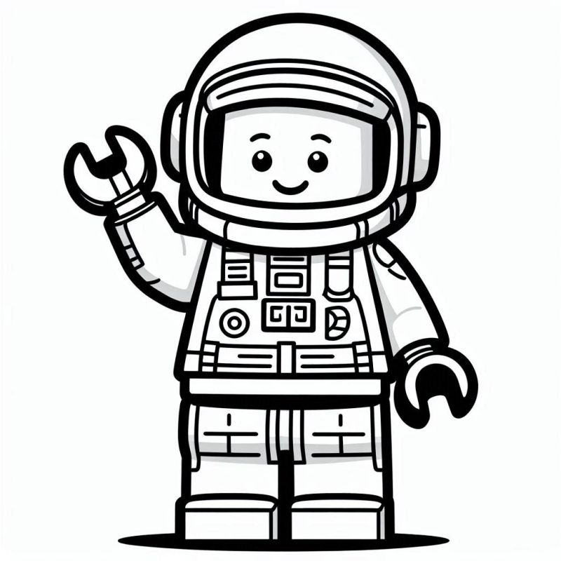 Desenho de astronauta de Lego para colorir