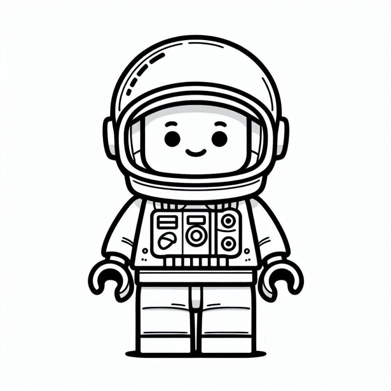 Desenho de astronauta Lego para imprimir e colorir