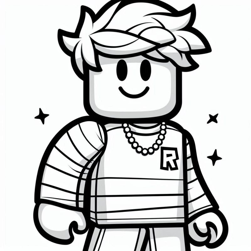 Desenho de Avatar Roblox para Colorir