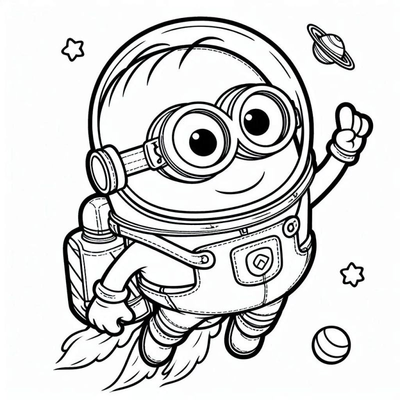 Divertido Minion Espacial para Colorir