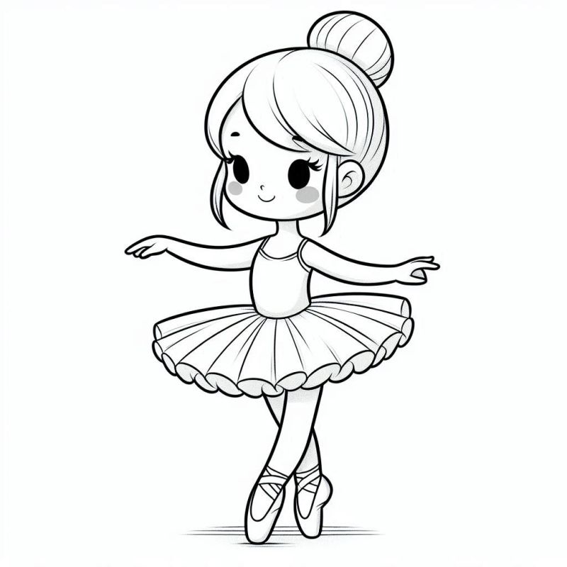 Desenho de Bailarina Infantil para Colorir