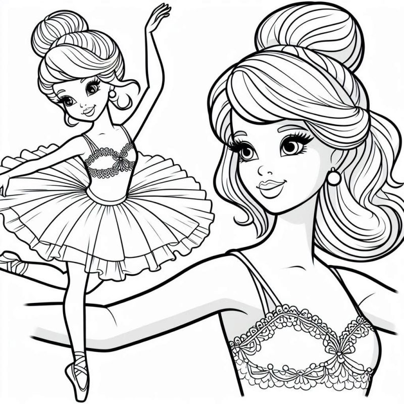 Desenho da Barbie Bailarina para Colorir