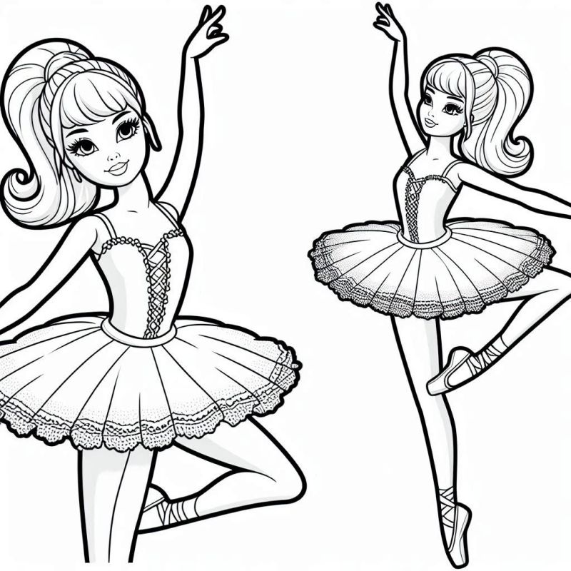 Desenho da Barbie Bailarina para Colorir