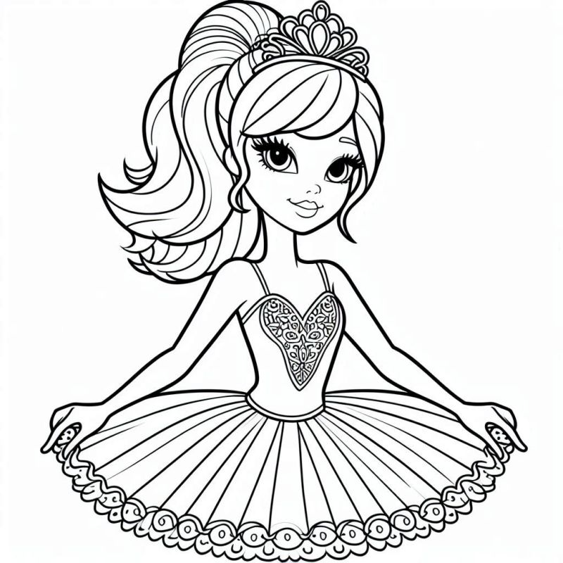 Desenho da Barbie Princesa Bailarina para Colorir