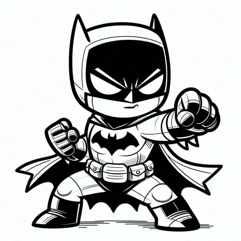 Desenho chibi do Batman para colorir