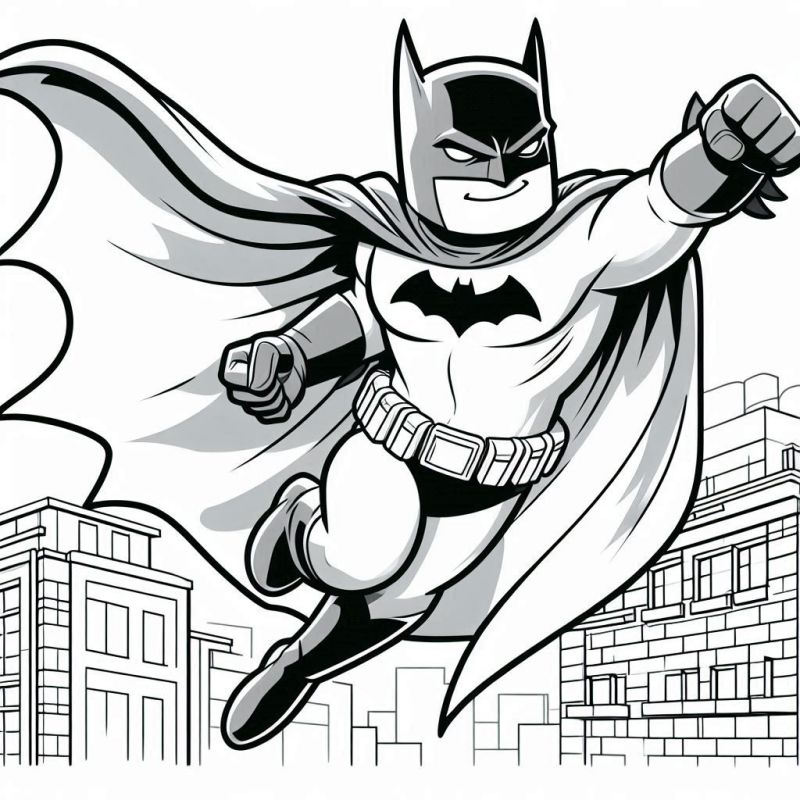 Desenho do Batman Voando para Colorir