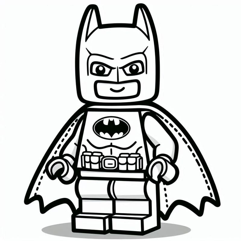 Desenho do Batmon super-herói LEGO para colorir