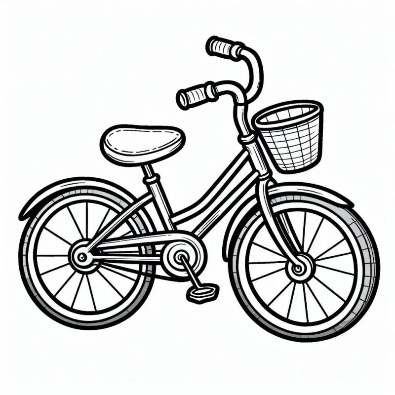 Desenho detalhado de bicicleta clássica para colorir