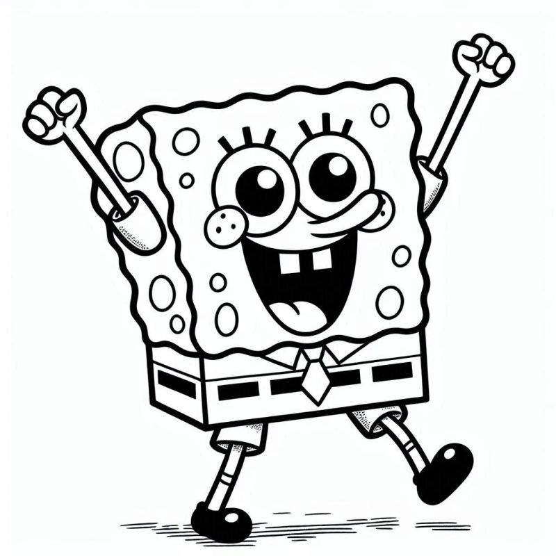 Desenho Divertido do Bob Esponja para Colorir