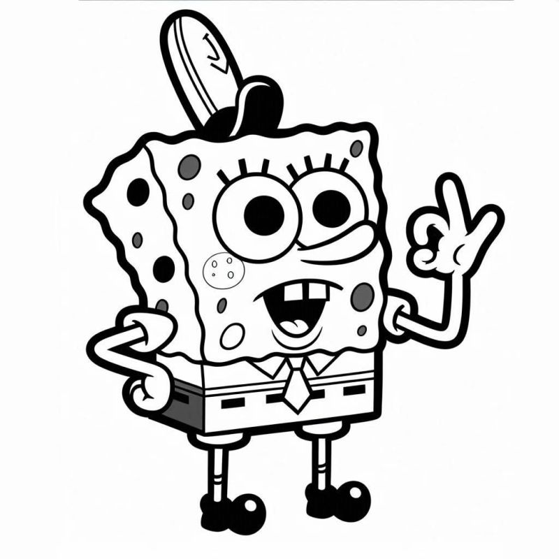 Divertido Desenho do Bob Esponja para Colorir