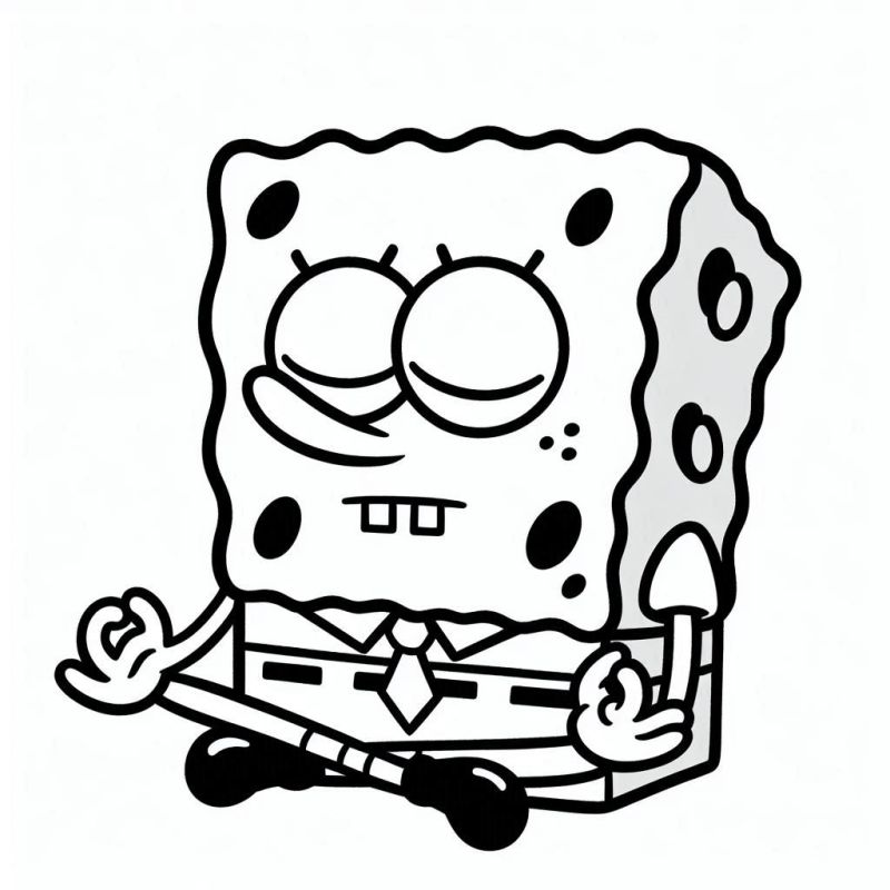 Bob Esponja Meditando: Serenidade para Colorir