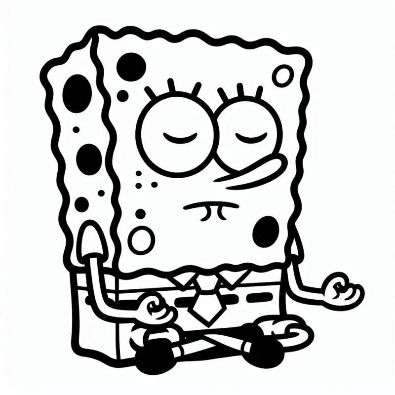 Desenhe a Tranquilidade com Bob Esponja Meditando