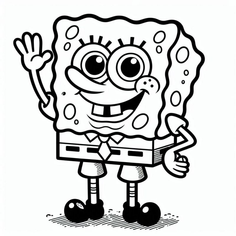 Colorindo o Bob Esponja Sorridente