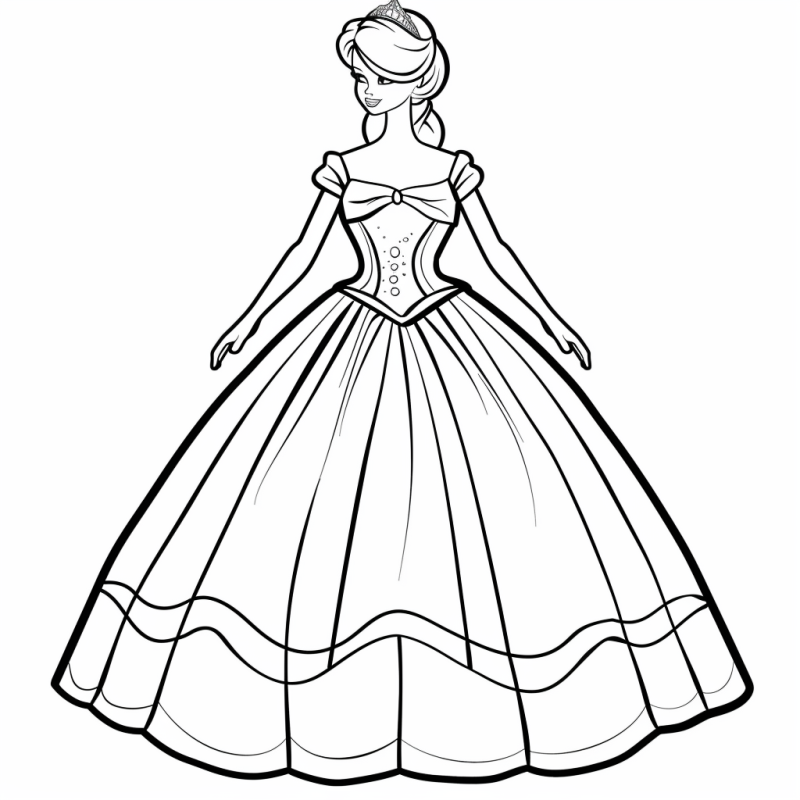 Desenho de Boneca Elegante para Colorir