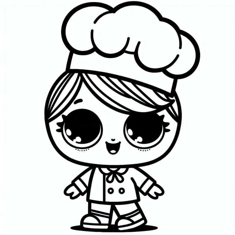 Desenho para Colorir da Boneca LOL Surprise Chef