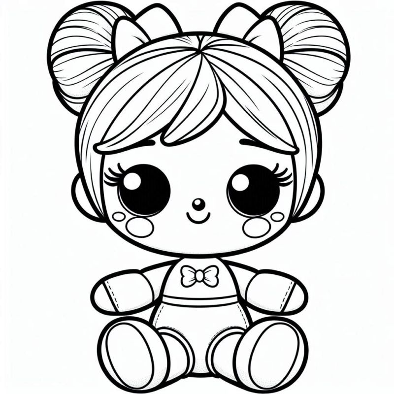 Desenho de Bonequinha Fofinha para Colorir