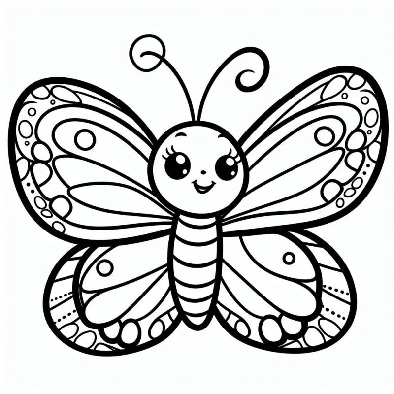 Desenho de Borboleta Cartoon para Colorir