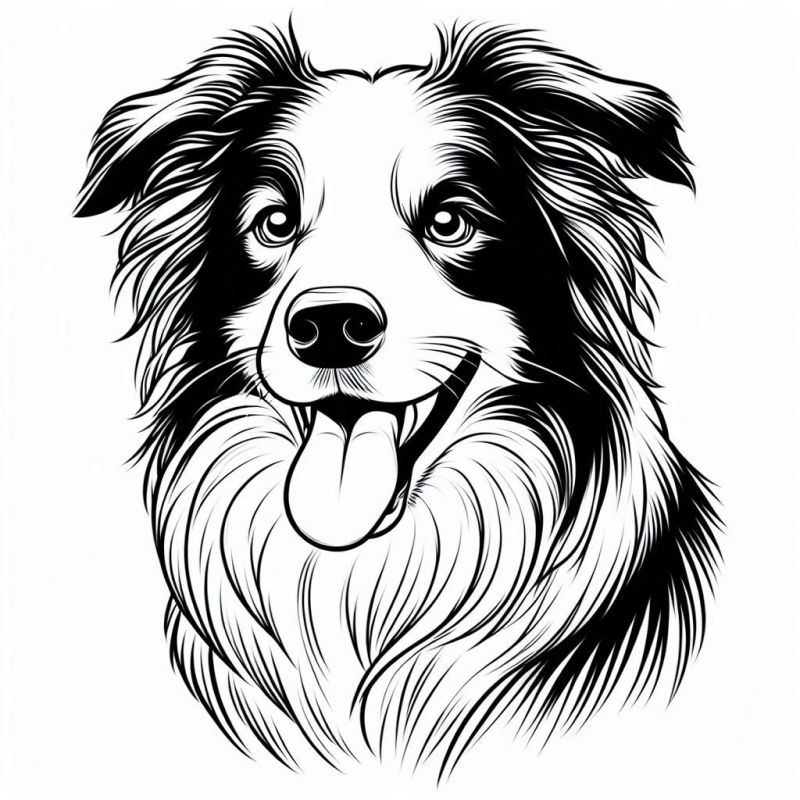 Desenho de Border Collie: Um Convite à Criatividade