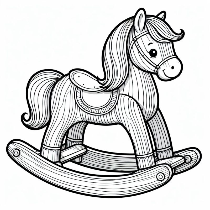 Cavalo de Balanço: Desenho para Colorir