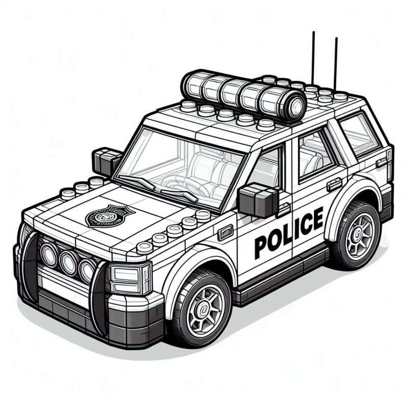 Carro de Polícia para Colorir