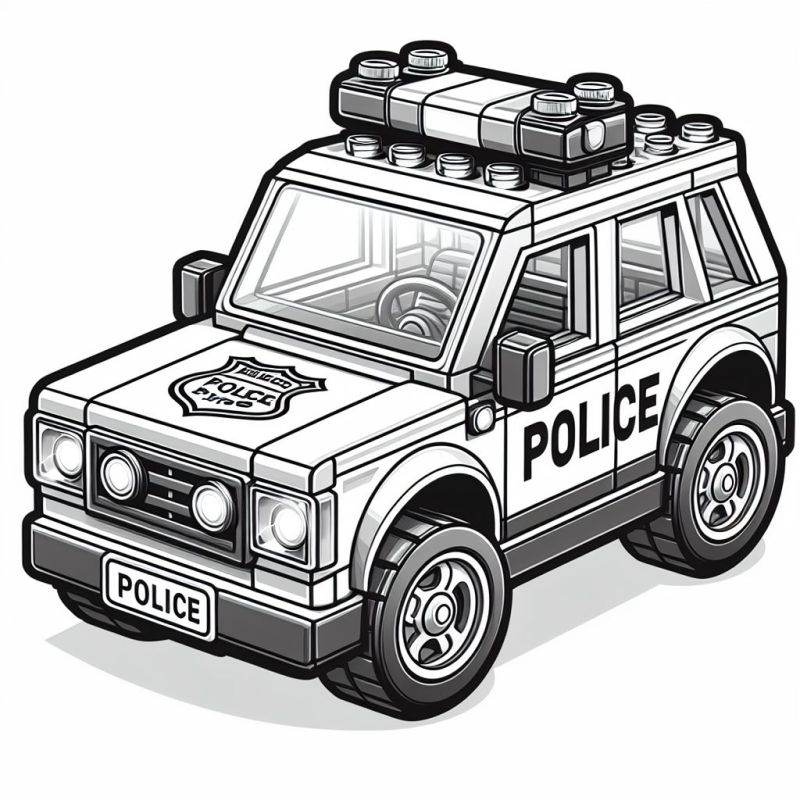 Carro de Polícia para Colorir