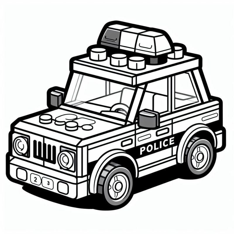 Carro de Polícia para Colorir