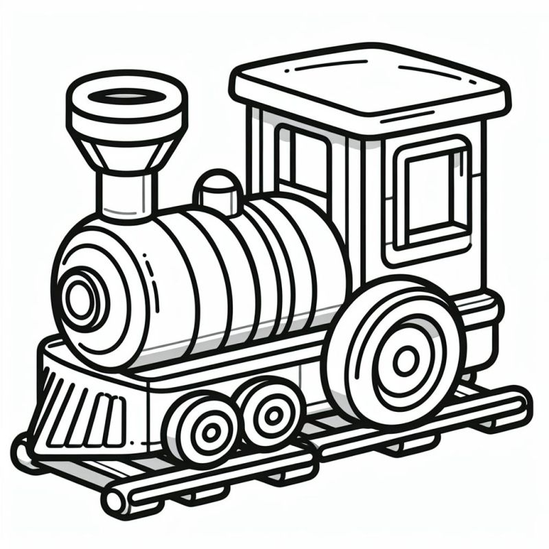 Desenho de locomotiva clássica para colorir