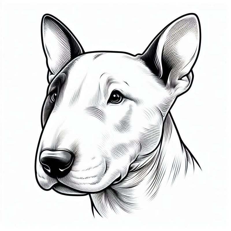 Desenho Detalhado de Bull Terrier para Colorir