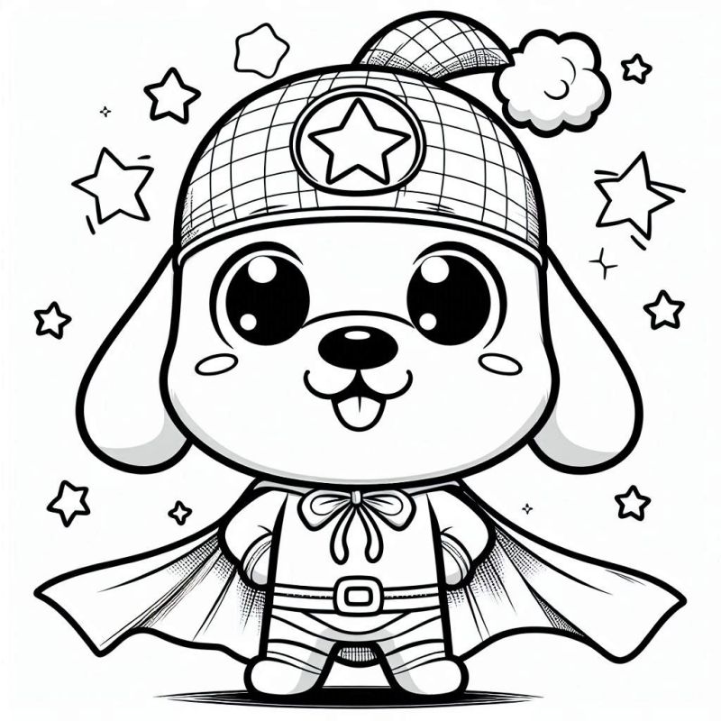 Cachorro Super-Herói: Um Desenho Para Colorir e Fantasiar