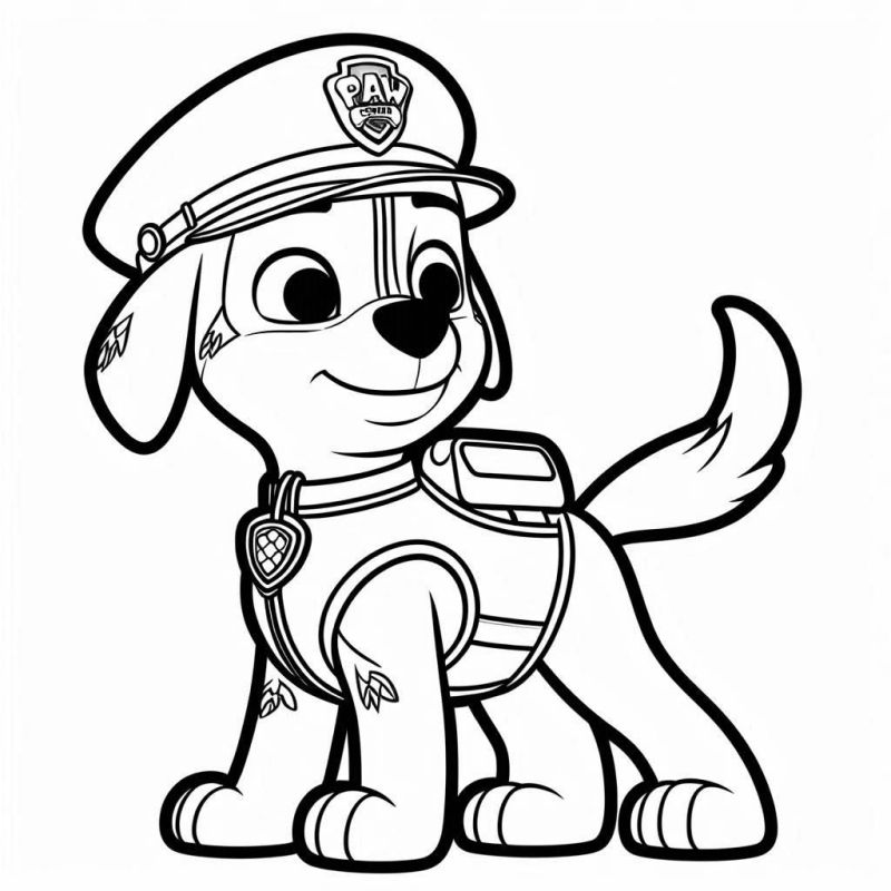 Desenho de cachorro policial da Patrulha Canina para colorir