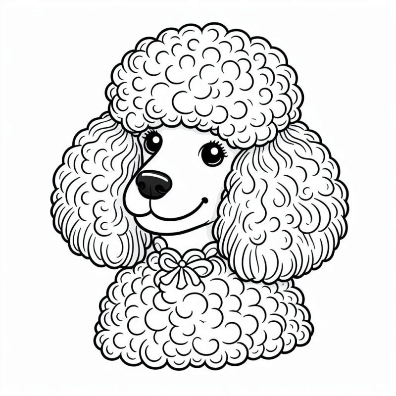 Desenho Detalhado de Poodle para Colorir