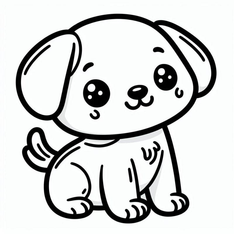 Desenho de Filhote de Cachorro para Colorir
