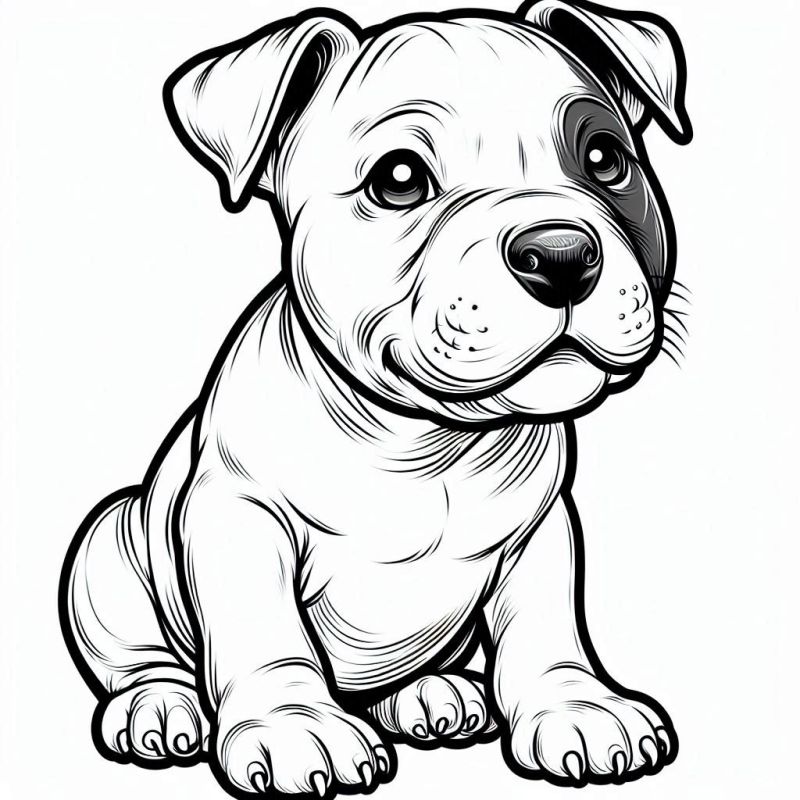 Desenhe e Dê Vida ao Filhote de American Pit Bull Terrier