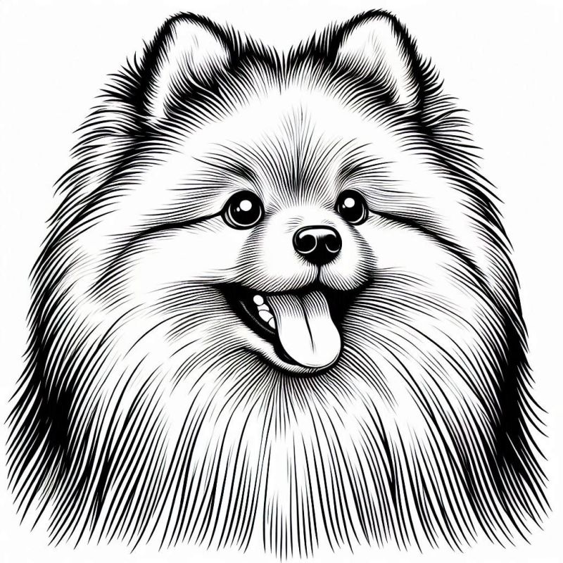 Desenho de Spitz Alemão Para Colorir