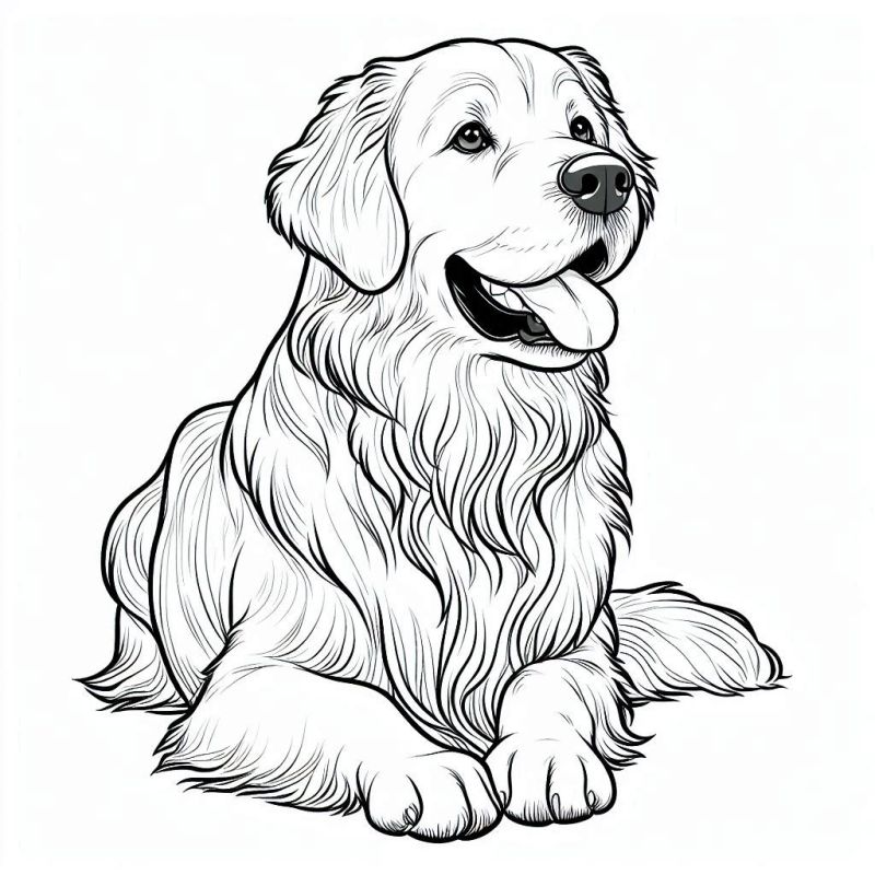 Desenho Surpreendente de Golden Retriever para Colorir