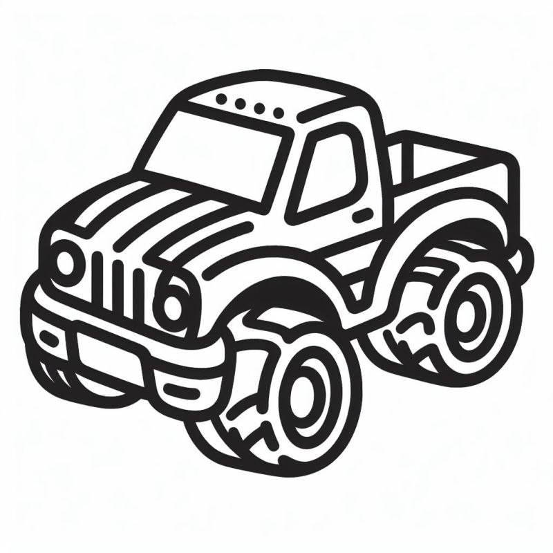 Desenho de Caminhão Off-Road para Colorir