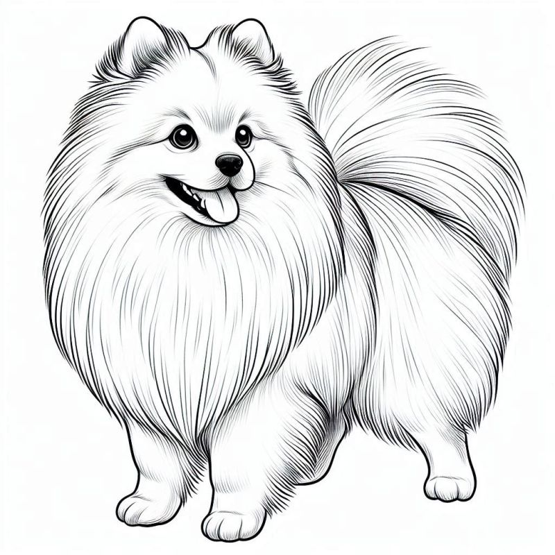 Desenho de Lulu da Pomerânia para Colorir e se Divertir