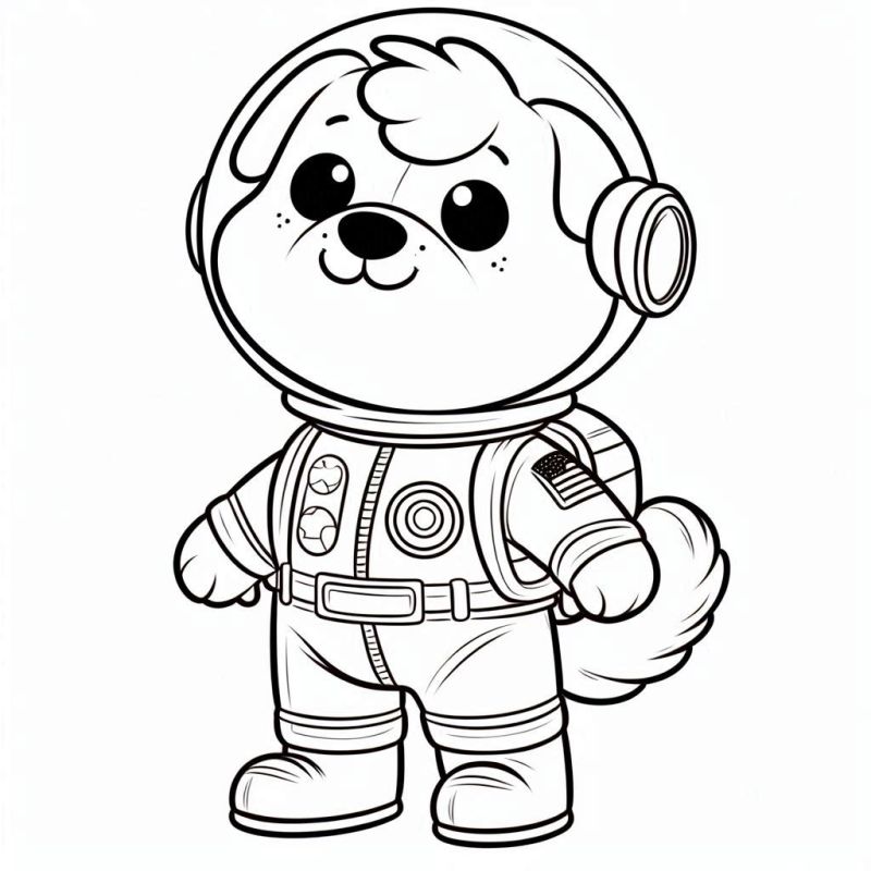 Cãozinho Astronauta para Colorir