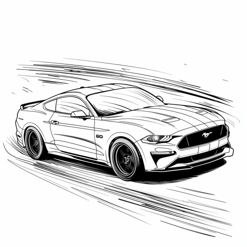 Desenho de Carro Esportivo para Colorir em Alta Velocidade