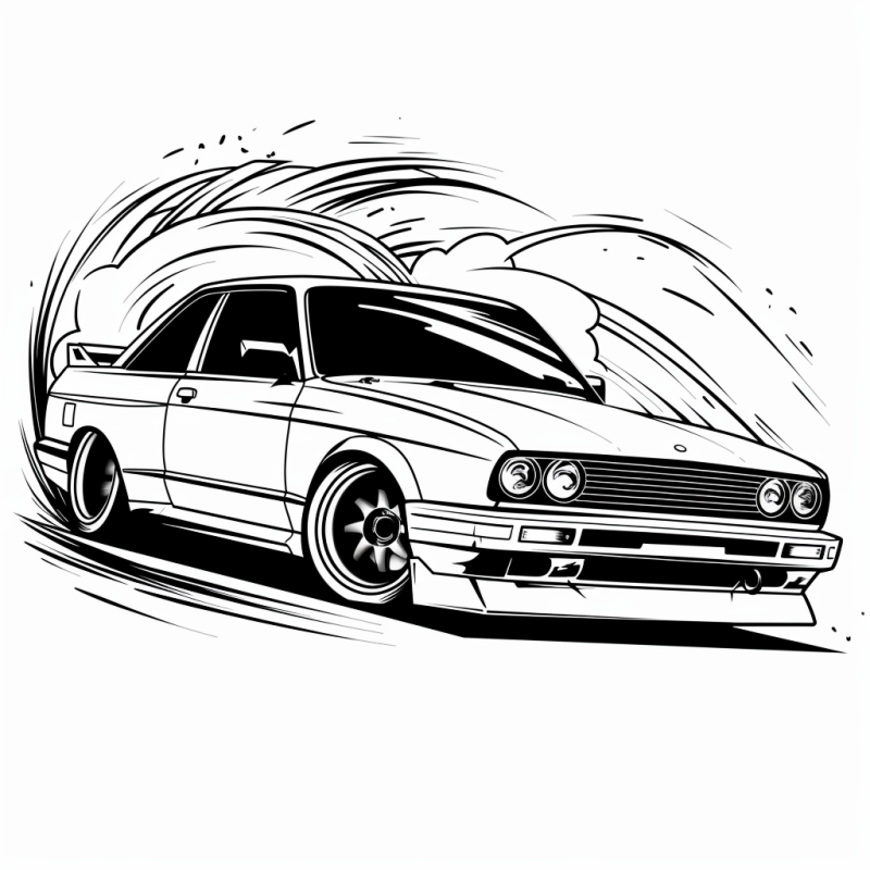 Desenho de Carro Esportivo Clássico para Colorir