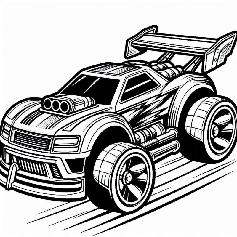 Desenho de Carro Hot Wheels para Colorir